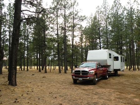 RV Boondocking camp off Hwy 180 north of Flagstaff