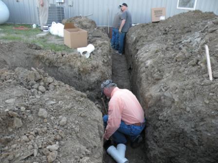 church sewer work