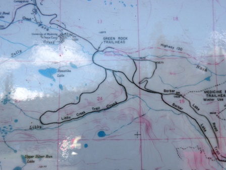 Trail map of Libby Creek loop Snowy Range Wyoming